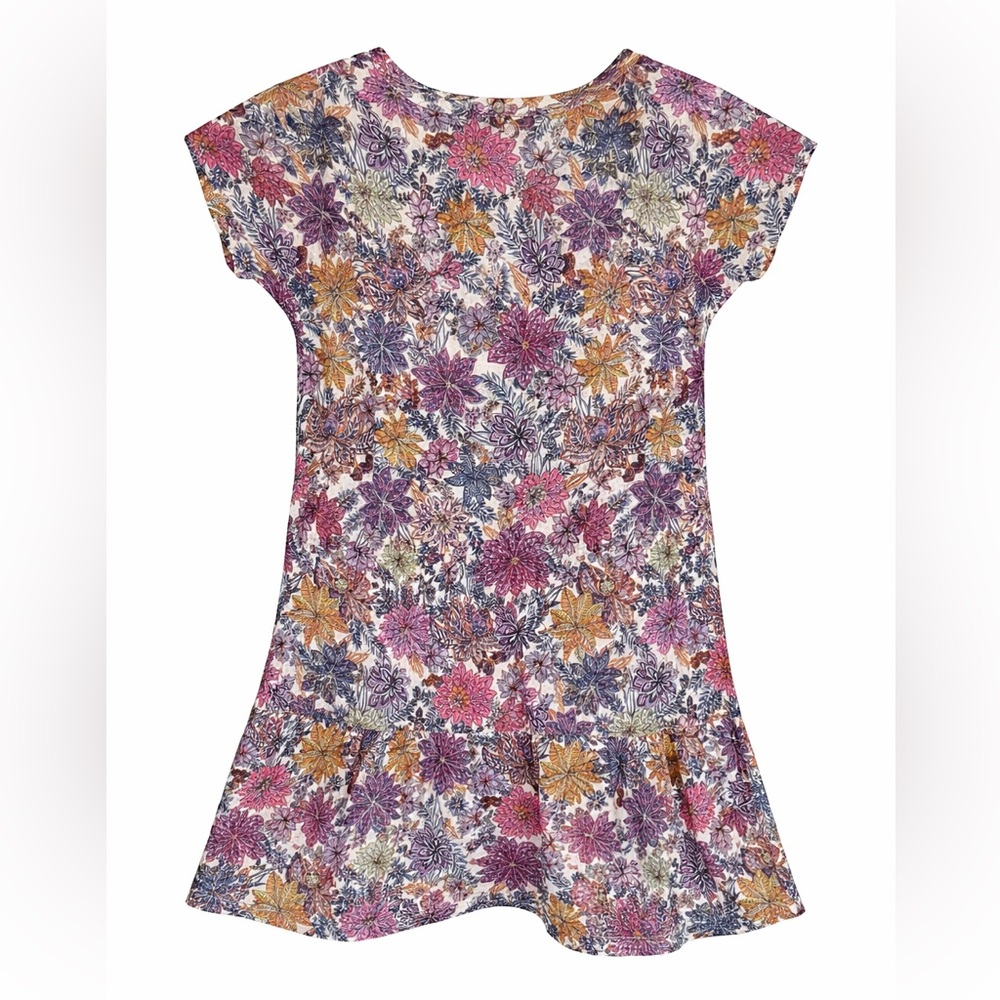 Jude Connally Floral Swing Dress Large Purple Pink Vacation Resort Cottagecore - Picture 1 of 3